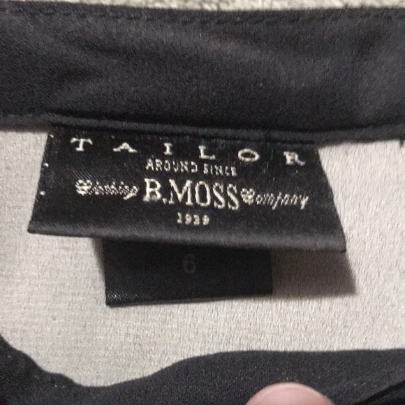 B. Moss Long Straight Black & Cream Floral Skirt size 6 - Picture 4 of 5